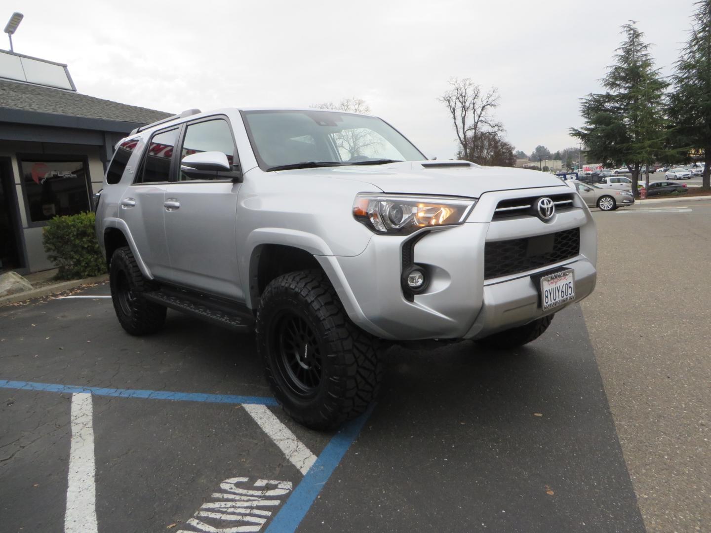 2022 SILVER /BLACK Toyota 4Runner TRD Off-road Premium (JTERU5JR0N6) with an V6, 4.0 Liter engine, Automatic, 5-Spd w/Sequential Shift transmission, located at 2630 Grass Valley Highway, Auburn, CA, 95603, (530) 508-5100, 38.937893, -121.095482 - Bilstein 5100 series front struts and rear shocks, 17" Modco wheels, and 285 Nitto Ridge Grappler tires. - Photo#2